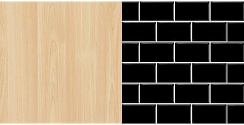 Bundle Includes (1) d-c-fix Self-Adhesive Film, Maple Wood, 17" x 78" Roll, 2-Pack & (1) DÉCOR Wow Peel & Stick Backsplash for Kitchen & Bathroom, (8) 12x12-inch Sheets Covers 8 Sq. Ft, Black Subway
