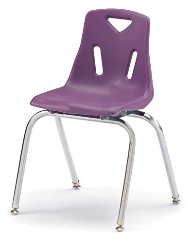 Image of Jonti-Craft Berries 8148JC1004 Stacking Chair with Chrome-Plated Legs, 18 inch Height, Purple, Black