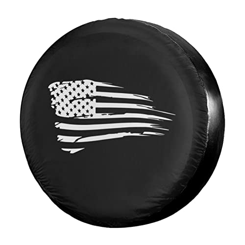 tire cover military - Foruidea Waving American Flag Military Spare Tire Cover Waterproof Dust-Proof Wheel Tire Cover Fit for Jeep,Trailer, RV, SUV and Many Vehicle 17 Inch