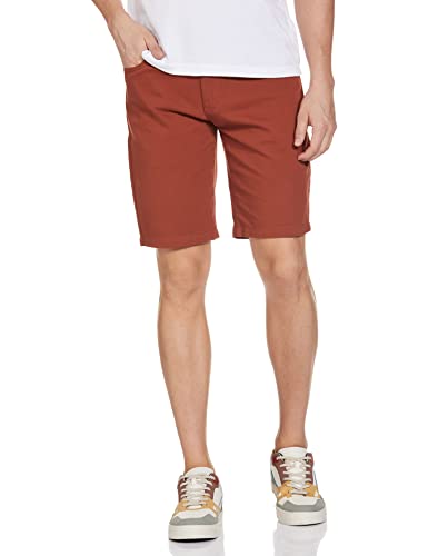 Image of The Indian Garage Co Men Slim Fit Solid Mid-Rise Chino Shorts
