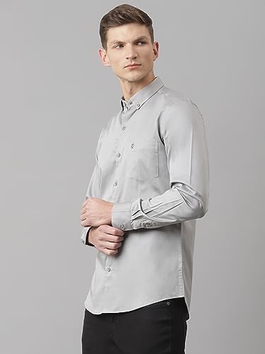 Image of Thomas Scott Men's | Solid | Full Sleeve | Regular Fit | Cotton Blend | Button Down | Single Pocket | Casual Shirt
