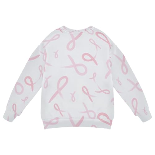 JUNZAN Pink Breast Awareness Ribbons Kids Boys Pullover Hoodie Fleece Tops Clothing Shirts Athletic 4T2