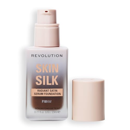 Image of Revolution Skin Silk Radiant Satin Serum Foundation, F18NW Deep Skin Tones