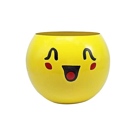 Aarav Decorative 5 inch, Cute Expressions face Emoji Plant Flower Pot for Living Room, Table Decor, Office/Home Decoration, Home Desk - Set of 1 | Indoor Use | Yellow - Emoji 4 (B0C6QM16C1) Amazon Price History, Amazon Price Tracker