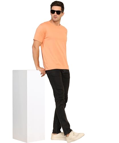 Image of Unisex Round Neck Plain T-Shirt | Combed Bio-Washed Ring Spun Cotton for Men & Women, Short Sleeves