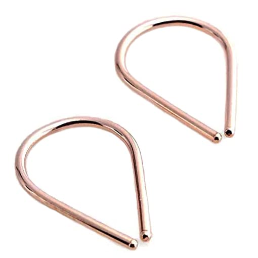 13mm Rose Gold Filled 20 GA Wire Hoop Horseshoe Arc Hook Earrings (Rose Gold Filled | 13mm/ 20 gauge) HW