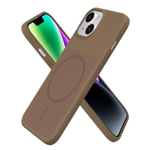 Coque iPhone 13/14 en gel de caoutchouc souple mat marron