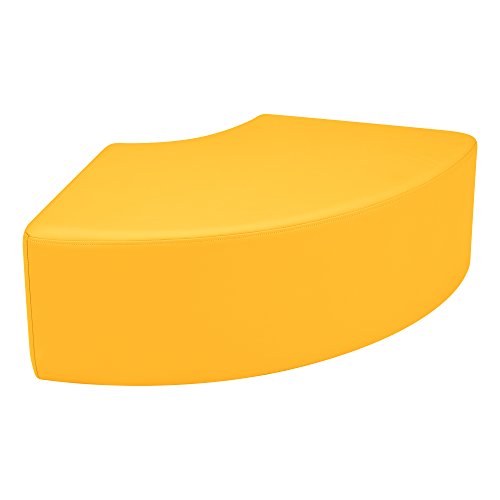 Image of Sprogs 12 inch H Structured Quarter Round Stool -Flexible Modular Collaborative Soft Seating for Office, Home, Lounge and School Classrooms with Durable Frame & Set of 2 inch Legs Add-on - Yellow