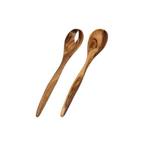 Olivenholz Salatbesteck spitz Salat Besteck ca. 30 cm mit schöner Maserung Unikate aus Oliven Holz Naturprodukt geölt handwerklich verarbeitet Cover