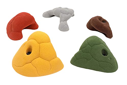 Atomik Rock Climbing Holds Set of 5 XL Bolt-On Fontainebleau Roof Jugs in Assorted Earth Tones - Thumbnail 3