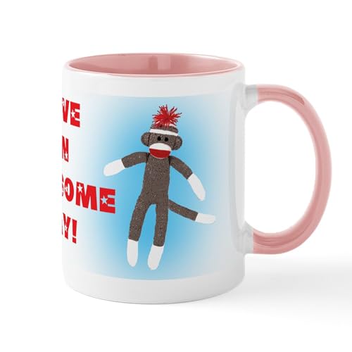 Taza de cerámica 11 oz Awesome Sock Monkey miniatura 1