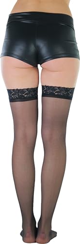 Image of ToBeInStyle Women's Sheer Banded Thigh High Socking w /Opaque Band