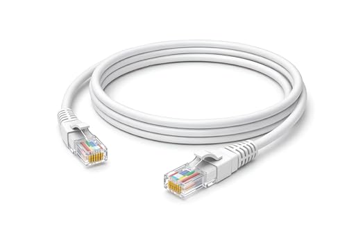 Image of Cat6 Ethernet Cable 1 Mtr Grey, RJ45 UTP Network Patch Cord, Laptop Computer Router Modem TV Switch Gaming, Fast LAN Internet Wire Connector