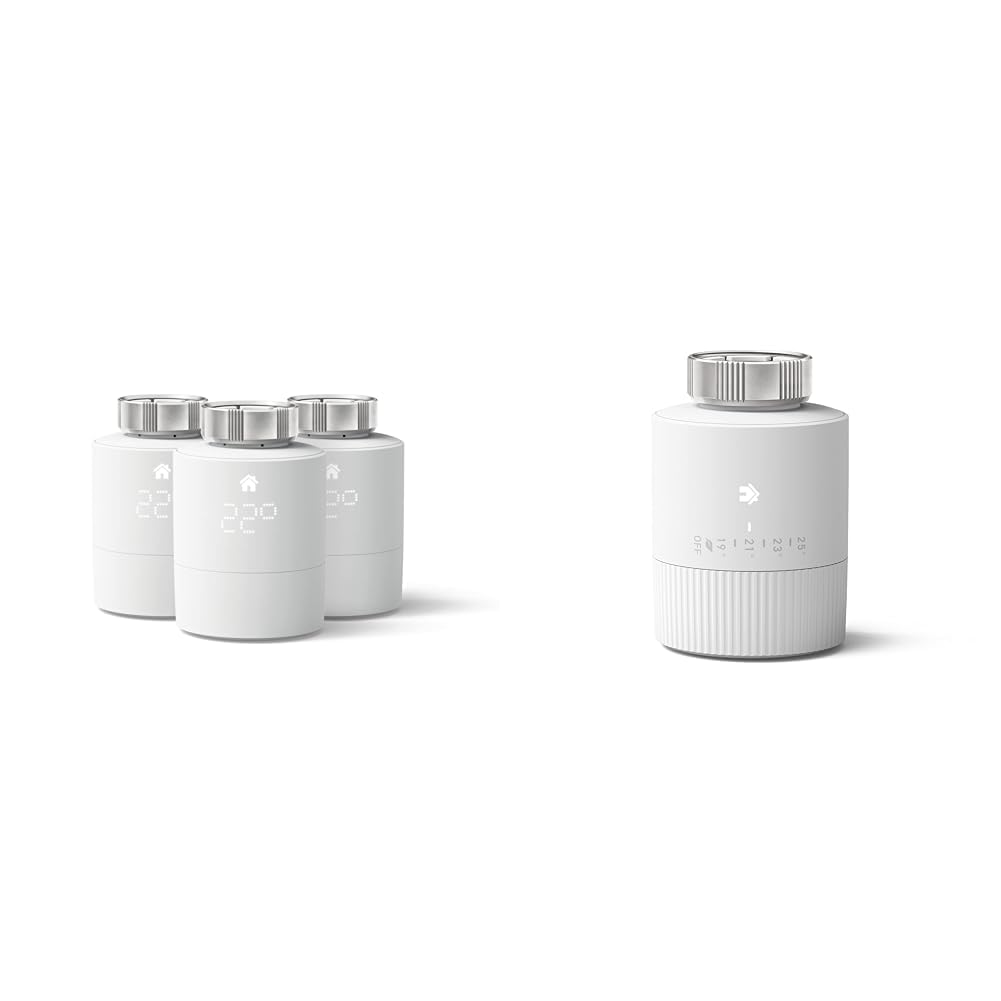 tado tado° Smart Radiator Thermostat 3-Pack - Wi-Fi Add-On Valve For Digital Multi Room Control & BASIC Smart Radiator Thermostat - Wifi Add-On Smart Radiator Valve For Digital Multi-Room