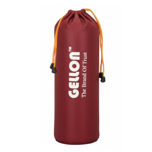 Image of Gellon Bottle Cover In Umbrella Cloth For 750 ML, 1 L to 1.5 Litre Water Proof Drawstring Closer For Travel, Hiking, Office & School Kids In Black Color (Maroon)