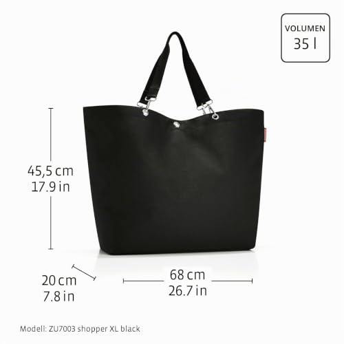 reisenthel shopper XL twist navy – Geräumige Shopping Bag und edle Handtasche in einem – Aus wasserabweisendem Material – Ansicht 5