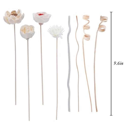 Set de varillas difusoras de aroma con flores secas artificiales miniatura 3