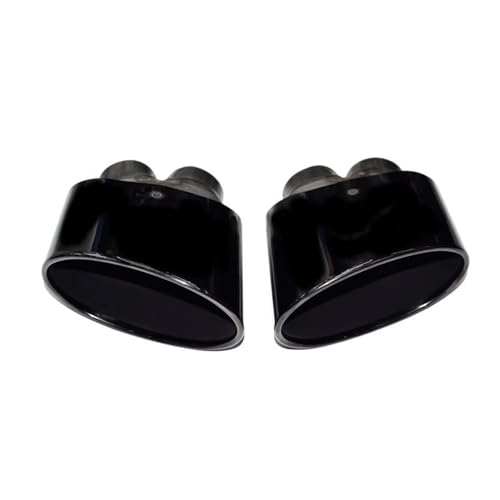 排気管テールパイプ に適合するS4 S5 S6 S7 S3用 に適合するRS4 RS5 に適合するRS6 RS7 RS3用 ステンレススチール デュアルコネクタ排気システム マフラー テールパイプチップ オーバル排気チップ(ブラック)