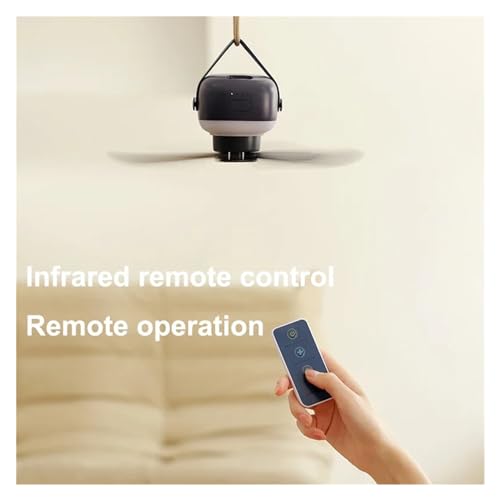 Mini ventilateur de camping USB suspendu Feng Shui à 4 vitesses avec lampe LED et télécommande
