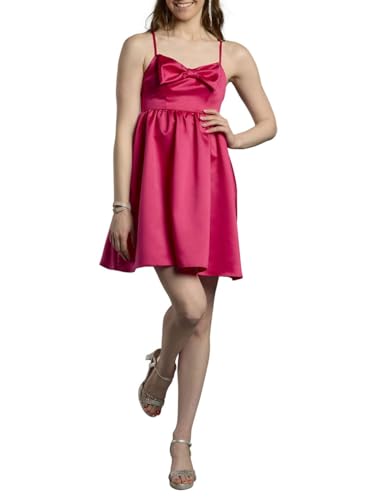 David's Bridal Bow Bodice Satin A-Line Mini Dress, Women's Size 0, Fuchsia