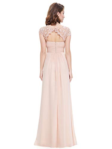 image for Ever-Pretty Womens Cap Sleeve Lace Neckline Ruched Bust Wedding Guest 