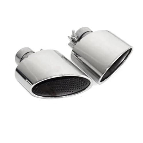 車排気管 1ペア2ピース に適合する A4 A5 A6 A7 S3 S4 S6 S5 S7 排気アップグレード RS3 RS4 RS5 RS6 RS7 テールパイプ マフラーチップ ノズル ステンレス 排気管(Silver1)