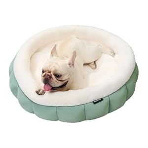 BALANCE Round Cat Beds for Indoor Cats – Donut Dog Bed for Medium Dogs, Washable Medium Pet Bed, Round Fluffy Plush Faux Fur Cat Bed with Anti-Slip Bottom