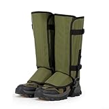 Polainas ajustables para exteriores para senderismo y nieve, protectores de piernas impermeables y resistentes al viento con cuero de vaca 500D reforzado, adecuadas para acampar (camuflaje A)