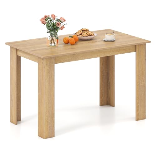 COSTWAY Tavolo da Pranzo 120 cm per 4-6 Persone, Tavolo Rettangolare in Legno in Stile Rustico, Tavolino Elegante per Cucina, Soggiorno e Sala da Pranzo, 120 x 70 x 75 cm
