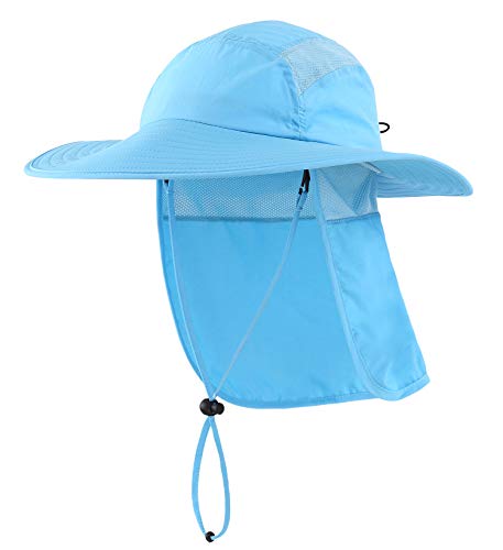 UPF 50+ Wide Brim Fishing Hat with Neck Flap (under $20)