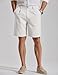 COOFANDY Men's Casual Dress Shorts 9 Inch Linen Wrinkle Free Bermuda Pleated Front Dressy Fashion Shorts White Ivory