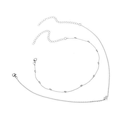 shiYsRL Women Necklace Pendant, Simple Double Layers Chain Heart Pendant Necklace Choker Women's Fashion Jewelry Birthday Gift for Mom Women Wife Girls Her - Silver shiYsRL Women Necklace Pendant, Simple Double Layers Chain Heart Pendant Necklace Choker Women's Fashion Jewelry Birthday Gift for Mom Women Wife Girls Her - Silver