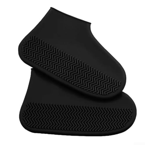 Cubiertas de Zapatos de Silicona, Reutilizables Impermeables, Protectores de Botas Antideslizantes con Ajuste Elástico para Ciclismo, Camping y Caminata, Unisex Amarillo Negro Gris (L Amarillo) miniatura 2