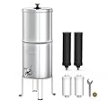 Waterdrop 1.5 Gallons Gravity-fed Water Filter System, NSF/ANSI 42&372 Standard, Stainless-Steel System with 4 Filters, Metal Spigot and Stand, Reduces Up to 99% Chlorine-King Tank Series