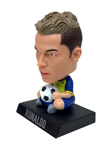 Image of AUGEN Super Hero Ronaldo C Action Figure Limited Edition Bobblehead with Mobile Holder for Car Dashboard, Office Desk & Study Table (Pack of 1)