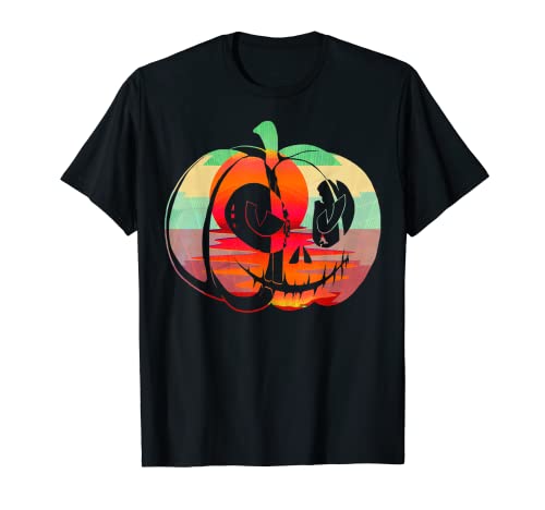 Jack-O-Lanterna Camicia Evil Pumpkin Monster Vintage Halloween Maglietta