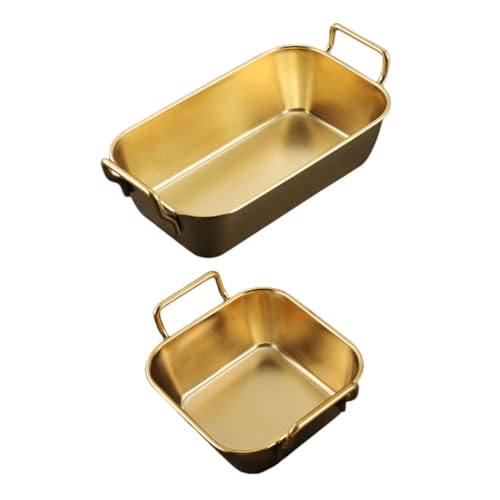 FUNOMOCYA 2 Pcs Stainless Steel Food Storage Basket Desktop Baskets for French Fries and Snacks Design Easy to Clean for Restaurants and Home Use