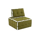 Uosrua Modern Armless Accent Chair Leisure Sofa Lounge Chair Single Lazy Sofa Rubber Wood Legs and Pillow Removable Upholstered Barrel Chair for Living Room Corner Chair Bedroom (Green)
