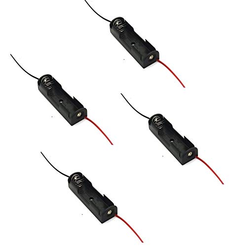 1x 18650 single cell lithium-ion battery holder plastic case with lead wire hard pin spring single slot holder-image-15