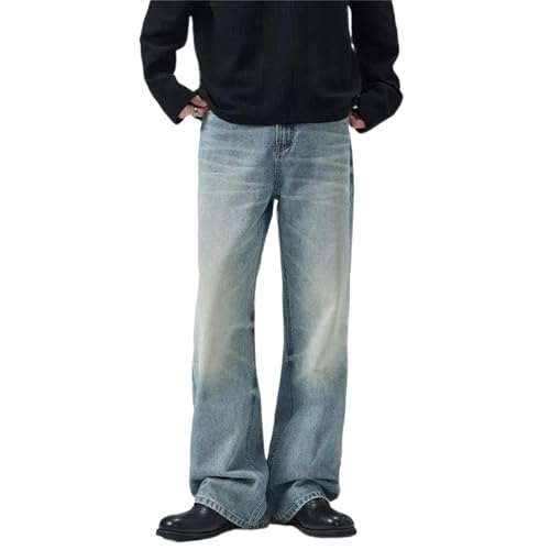 Men's Jeans Loose Straight Denim Pants, Flared Streetwear Casual Trousers