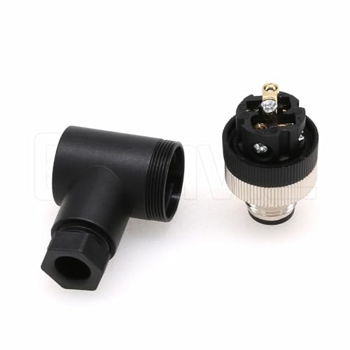 Image of 2pcs M12 5 Pin Male A Code Circular Aviation Plug Industrial Sensor Connector Waterproof 12mm Right Angle Connector Plug Cable Adapter