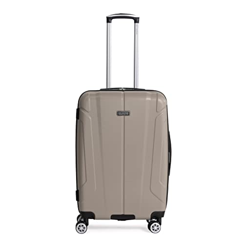 Ben Sherman Derby Spinner Travel Upright Luggage, Champagne, 24-Inch Checked
