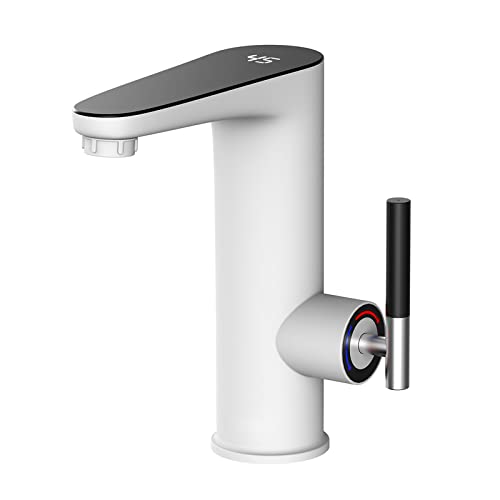 ESIP Robinet salle bain,3000W Chauffe eau Instantané Electrique,Avec affichage de la température à LED,Robinet lavabo à poignée unique,Degrés mitigeur...