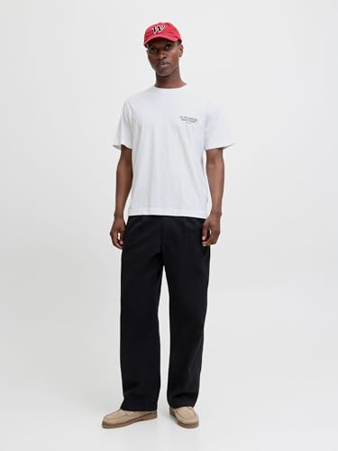 JACK & JONES Joryork Back Tee SS Crew Neck Tee, Blanc éclatant., S