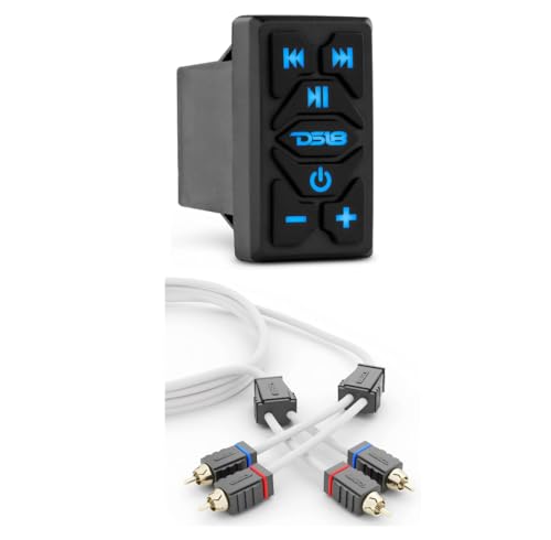 DS18 Marine Audio Excellence Bundle - RKS-BT Rocker Switch Audio Streamer with MOFCR-6FT 2 Channel RCA Cable for Crisp Sound, Superior Connectivity & Durability - Amplify Signals, Streamline Control - image 1