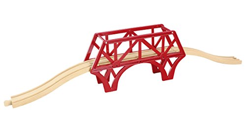 Maxim Enterprise, Inc. 3 Piece Bridge With Ascending Tracks - Quality Hardwood & Durable Plastic, Accessory Compatible With Major Brands Of Wooden Toy Train Track, Child Safe For Kids Ages 3 And Up #TOP4
