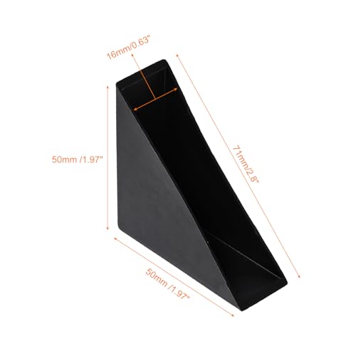Image of uxcell 8Pcs Plastic Corner Protectors 16x71mm Right Angle Shape Glass Corner Guards Cushion for Corner Protection of Glass, Mirror, Tile, Black
