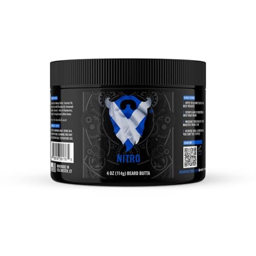 Beard Octane: Nitro - Natural Beard Butter w/Shea - 4 Oz - Conditions & Styles - Made in USA - Blueberry Coffee Scent