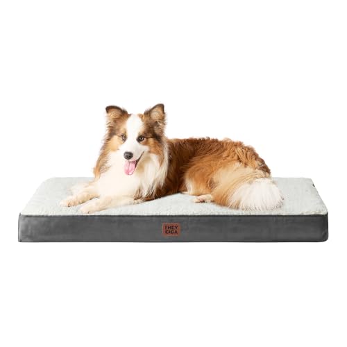 Image of EHEYCIGA Orthopedic Dog Bed Large with Removable Washable Cover, 35IN Beige