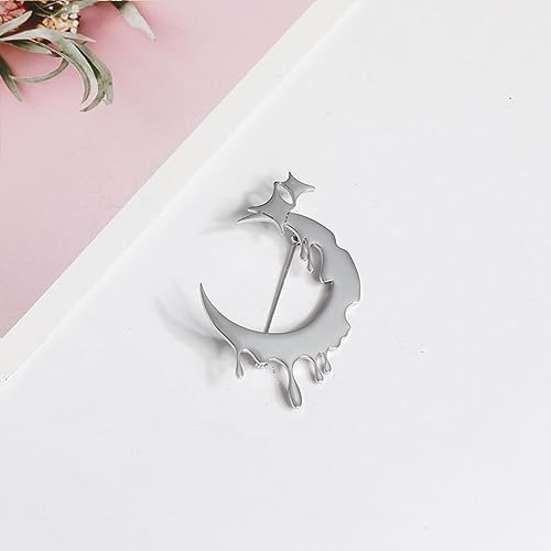 Image of Lava Moon Star Brooches Pins Delicate Minimalist Stars Teardrop Brooch Classic for Women Men Girls Dainty Elegant Lapel Pins Dress Suit Ceremony Clothes Accessories Jewelry Valentine's Day Christmas Birthday Gifts